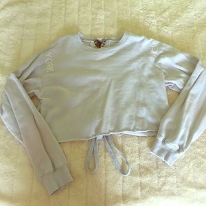 Cropped Forever 21 baby blue sweatshirt